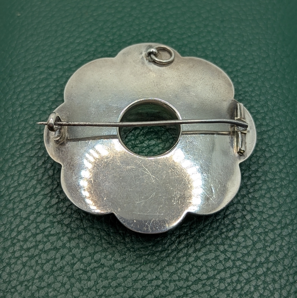 ✨ Victorian Sterling Silver Multi-Gemstone Floral Brooch ✨ - Picture 7 of 10